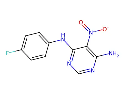 4-N-(4-fluorophenyl)-5-nitropyrimidine-4,6-diamine structure