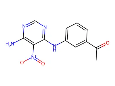 1-(3-((6-Amino-5-nitropyrimidin-4-yl)amino)phenyl)ethanone structure