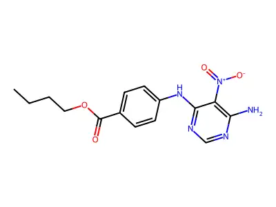 Butyl 4-[(6-amino-5-nitropyrimidin-4-yl)amino]benzoate structure