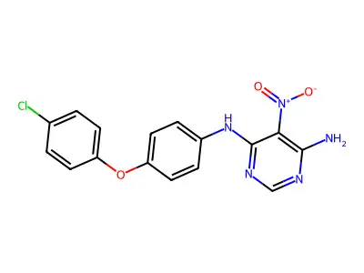 N4-[4-(4-Chlorophenoxy)phenyl]-5-nitropyrimidine-4,6-diamine structure