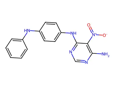 4-N-(4-anilinophenyl)-5-nitropyrimidine-4,6-diamine structure