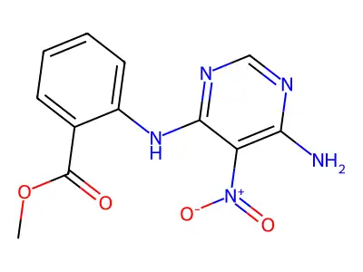 Methyl 2-[(6-amino-5-nitropyrimidin-4-yl)amino]benzoate structure