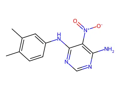 N4-(3,4-dimethylphenyl)-5-nitropyrimidine-4,6-diamine structure