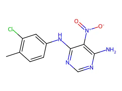 N4-(3-chloro-4-methylphenyl)-5-nitropyrimidine-4,6-diamine structure