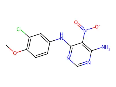 N4-(3-chloro-4-methoxyphenyl)-5-nitropyrimidine-4,6-diamine structure