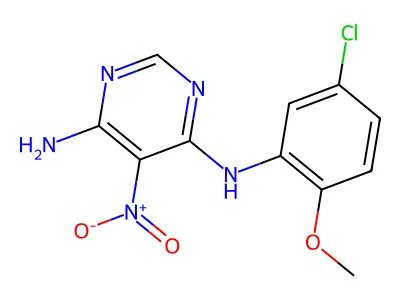 N4-(5-chloro-2-methoxyphenyl)-5-nitropyrimidine-4,6-diamine structure