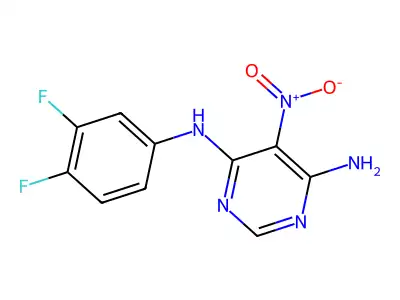 N4-(3,4-difluorophenyl)-5-nitropyrimidine-4,6-diamine structure