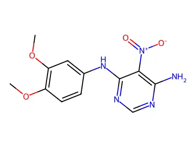 N4-(3,4-dimethoxyphenyl)-5-nitropyrimidine-4,6-diamine structure