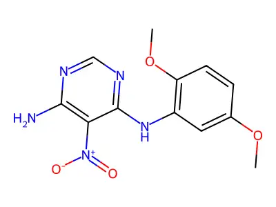 N4-(2,5-dimethoxyphenyl)-5-nitropyrimidine-4,6-diamine structure