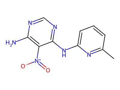 N4-(6-methylpyridin-2-yl)-5-nitropyrimidine-4,6-diamine structure