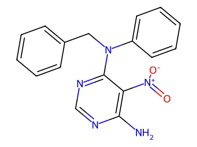N4-benzyl-5-nitro-N4-phenylpyrimidine-4,6-diamine structure