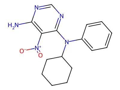 N4-cyclohexyl-5-nitro-N4-phenylpyrimidine-4,6-diamine structure