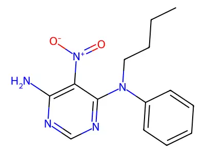 N4-butyl-5-nitro-N4-phenylpyrimidine-4,6-diamine structure