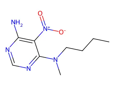 N4-butyl-N4-methyl-5-nitropyrimidine-4,6-diamine structure