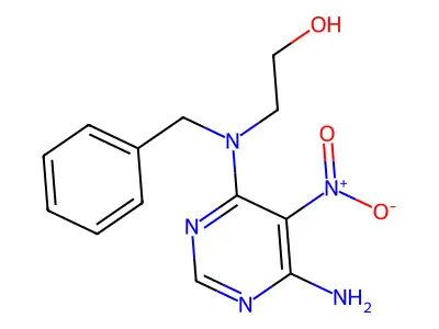2-((6-Amino-5-nitropyrimidin-4-yl)(benzyl)amino)ethanol structure