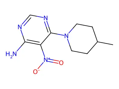 6-(4-Methylpiperidin-1-yl)-5-nitropyrimidin-4-amine structure