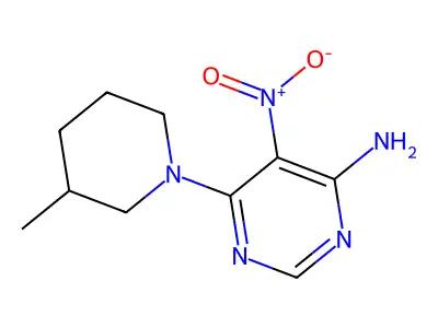 6-(3-Methylpiperidin-1-yl)-5-nitropyrimidin-4-amine structure