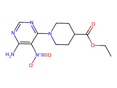 Ethyl 1-(6-amino-5-nitropyrimidin-4-yl)piperidine-4-carboxylate structure