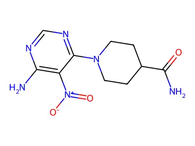 1-(6-Amino-5-nitropyrimidin-4-yl)piperidine-4-carboxamide structure