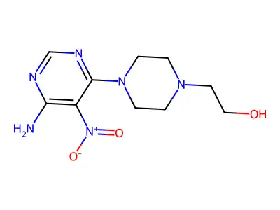 2-(4-(6-Amino-5-nitropyrimidin-4-yl)piperazin-1-yl)ethanol structure