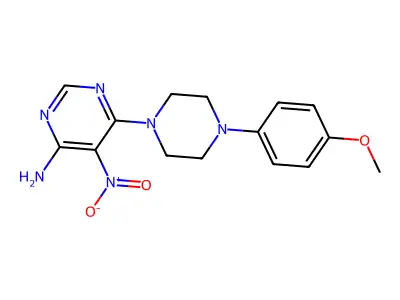 6-[4-(4-Methoxyphenyl)piperazin-1-yl]-5-nitropyrimidin-4-amine structure