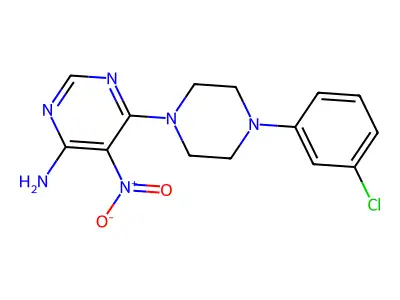 6-[4-(3-Chlorophenyl)piperazin-1-yl]-5-nitropyrimidin-4-amine structure