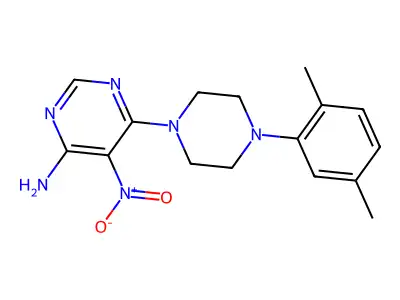 6-[4-(2,5-Dimethylphenyl)piperazin-1-yl]-5-nitropyrimidin-4-amine structure
