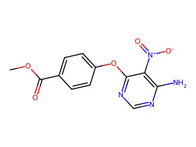 Methyl 4-(6-amino-5-nitropyrimidin-4-yl)oxybenzoate structure
