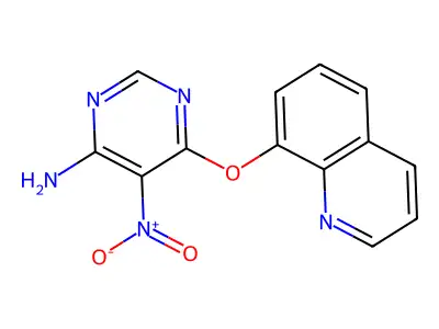 5-Nitro-6-(quinolin-8-yloxy)pyrimidin-4-amine structure