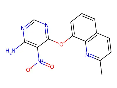 6-[(2-Methylquinolin-8-yl)oxy]-5-nitropyrimidin-4-amine structure