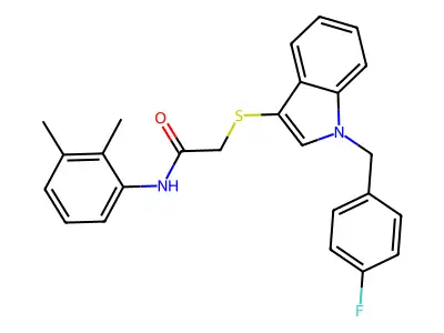 N-(2,3-dimethylphenyl)-2-((1-(4-fluorobenzyl)-1H-indol-3-yl)thio)acetamide structure