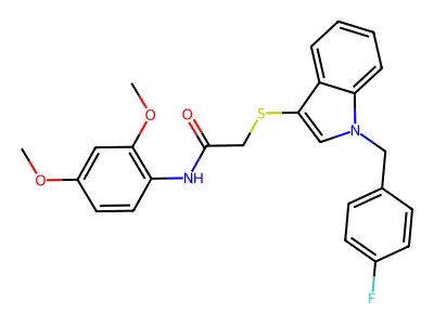 N-(2,4-dimethoxyphenyl)-2-((1-(4-fluorobenzyl)-1H-indol-3-yl)thio)acetamide structure