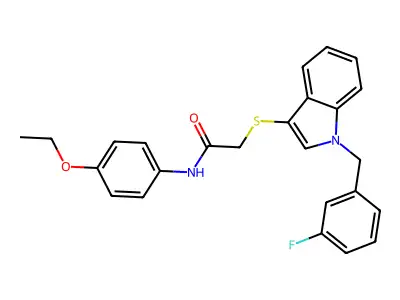 N-(4-ethoxyphenyl)-2-((1-(3-fluorobenzyl)-1H-indol-3-yl)thio)acetamide structure