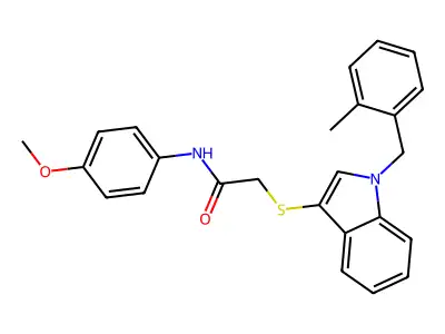 N-(4-methoxyphenyl)-2-((1-(2-methylbenzyl)-1H-indol-3-yl)thio)acetamide structure
