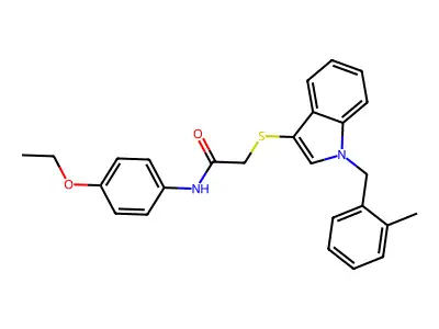 N-(4-ethoxyphenyl)-2-[1-[(2-methylphenyl)methyl]indol-3-yl]sulfanylacetamide structure