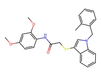 N-(2,4-dimethoxyphenyl)-2-((1-(2-methylbenzyl)-1H-indol-3-yl)thio)acetamide structure