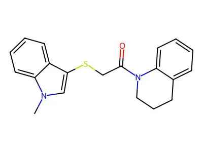 1-(3,4-dihydroquinolin-1(2H)-yl)-2-((1-methyl-1H-indol-3-yl)thio)ethanone structure