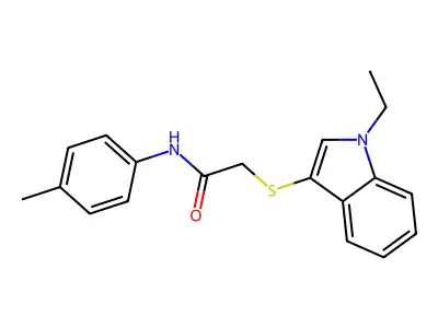 2-(1-ethylindol-3-yl)sulfanyl-N-(4-methylphenyl)acetamide structure