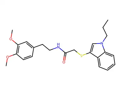 N-(3,4-dimethoxyphenethyl)-2-((1-propyl-1H-indol-3-yl)thio)acetamide structure