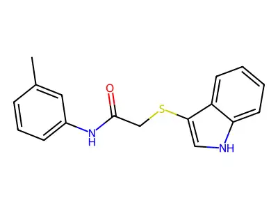 2-(1H-indol-3-ylsulfanyl)-N-(3-methylphenyl)acetamide structure