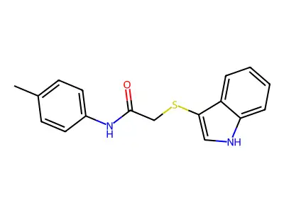 2-(1H-indol-3-ylsulfanyl)-N-(4-methylphenyl)acetamide structure