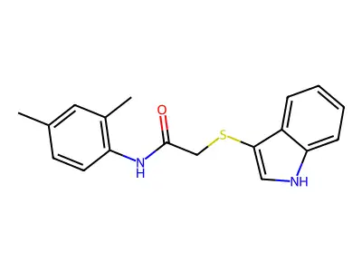 N-(2,4-dimethylphenyl)-2-(1H-indol-3-ylsulfanyl)acetamide structure