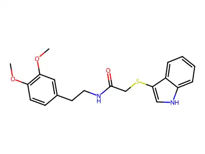 N-[2-(3,4-dimethoxyphenyl)ethyl]-2-(1H-indol-3-ylsulfanyl)acetamide structure