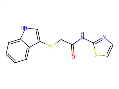 2-(1H-indol-3-ylsulfanyl)-N-(1,3-thiazol-2-yl)acetamide structure