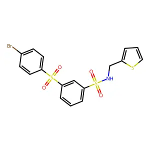 3-[(4-bromophenyl)sulfonyl]-N-(2-thienylmethyl)benzenesulfonamide structure