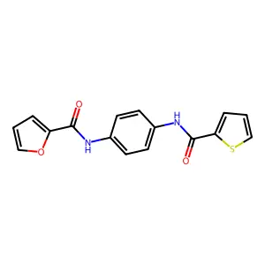 N-{4-[(2-thienylcarbonyl)amino]phenyl}-2-furamide structure
