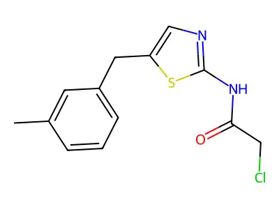 2-chloro-N-{5-[(3-methylphenyl)methyl]-1,3-thiazol-2-yl}acetamide structure