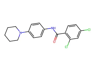2,4-dichloro-N-(4-piperidinophenyl)benzenecarboxamide structure