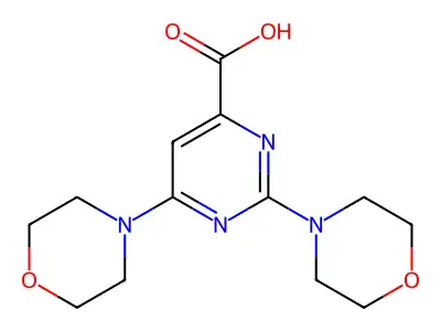 2,6-Dimorpholinopyrimidine-4-carboxylic acid structure