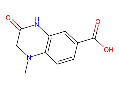 1,2,3,4-Tetrahydro-1-methyl-3-oxo-6-quinoxalinecarboxylic acid structure